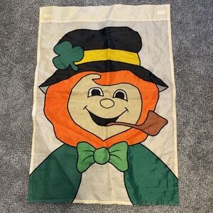 27.5"x39" Vintage Leprechaun St Patrick's Day Heavy Nylon Outdoor Flag - *HOLE*